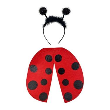 Imagem de Dualoai Asa de Joaninha Fantasia Asa com Faixa de Cabeça para Lembrancinhas de Festa Performance de Palco