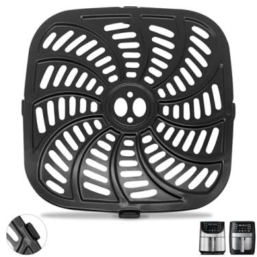 Imagem de Peças de reposição Air Fryer compatíveis com GAF826 GAF838 GAF856 Fritadeira a ar, antiaderente 24 cm x 24 cm, acessórios para fritadeira a ar quadrada, bandeja de grelha, placa de grelha, placa de