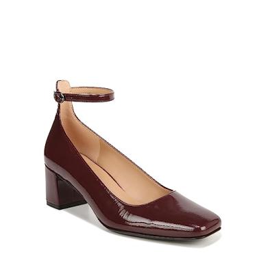 Imagem de Naturalizer Sapato feminino Karina com tira no tornozelo, Cabernet Sauvignon Couro envernizado vermelho, 6.5 Wide