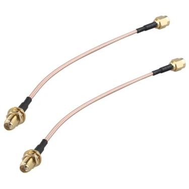 Imagem de Futheda Cabo de extensão de antena aérea SMA fêmea SMA para antena aérea WiFi macho SMA RG316 15 cm/6 polegadas para placa de rede sem fio PCI Express PCIE roteador adaptador USB