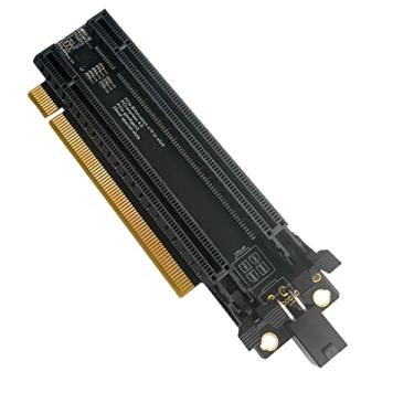 Imagem de JMT Placa de expansão PCI-E 4.0 x16 1 para 2 Cartão dividido Gen4 PCIe-Bifurcação x16 para x8x8 com slots espaçados de 20 mm Porta de fonte de alimentação CPU4P (SATA)