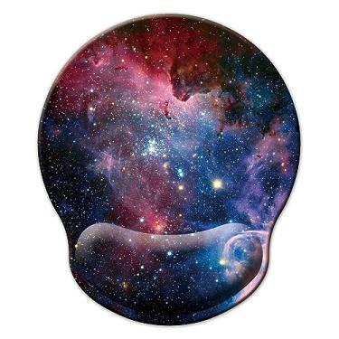 Imagem de Mouse pad com suporte de pulso, mouse pad ergonômico com almofada de descanso de pulso de espuma de memória, base de borracha antiderrapante para jogos em casa, escritório, computador, laptop, céu