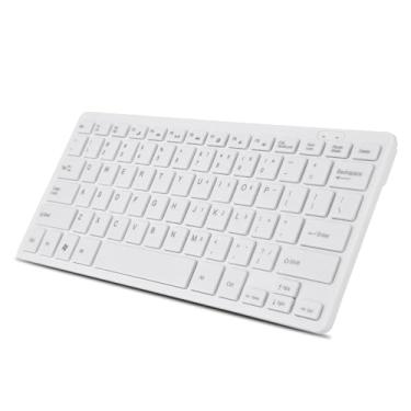 Imagem de Teclado Compacto, 78 Teclas Teclado Com Fio Teclado Com Fio Teclado USB Mini Teclado Com Fio Substituição de Teclado Fino para Computador Desktop Laptop PC (Branco)