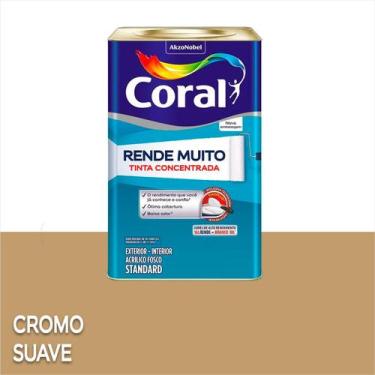 Imagem de Tinta Acrílica Coral Rende Muito Standard Fosco 16L, Cromo Suave