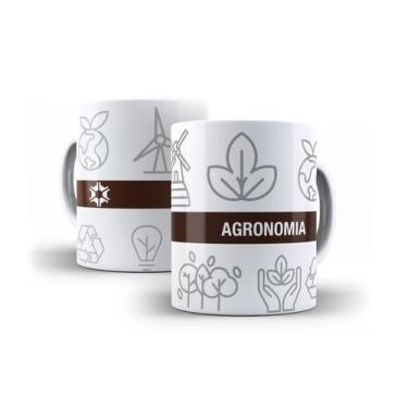 Imagem de Caneca Branca Porcelana Profissão Agronomia 325ml + Caixinha - RYLLO, 