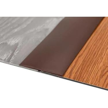 Imagem de Tira autoadesiva larga da transição do assoalho de 5cm, redutor liso do assoalho do vinil da tira da abertura do assoalho da sela, marrom, 4m/13 pés