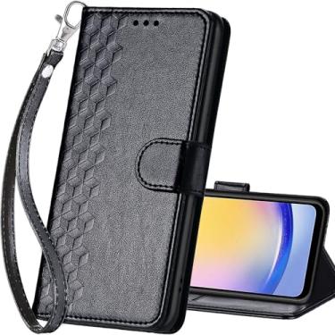 Imagem de SASYMALY Capa carteira para Samsung Galaxy A25 5G, capa flip com suporte para mulheres e homens, capa de telefone de couro PU adequada para Samsung Galaxy A25 5G [cubo preto]