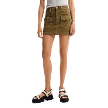 Imagem de Desigual Mini saia jeans feminina, Verde, M