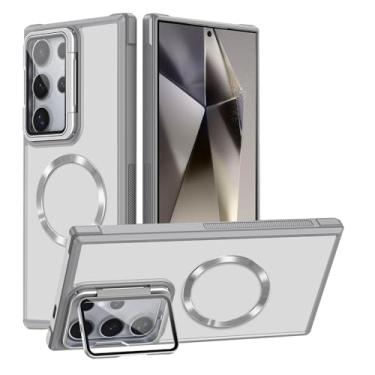 Imagem de Capa protetora magnética sem fio para Samsung Galaxy S24 S23 Ultra Plus S21 S20 FE, capa transparente, cinza, para Samsung S24FE