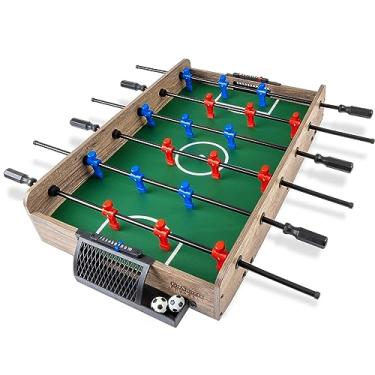 Imagem de GoSports Jogo de matraquilhos de mesa de 81 cm – Mini mesa de pebolim – carvalho