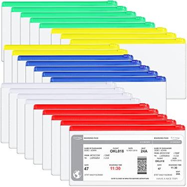 Imagem de Marspark Envelope de plástico com 100 peças, pequenos envelopes transparentes com zíper, sacos de lápis A6 a granel para dinheiro, caneta, documento, escritório, material escolar, 24 x 12 cm