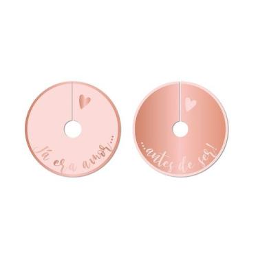 Imagem de Marcador de Taça Romântico Rose Gold - 6 unidades - Cromus - Rizzo