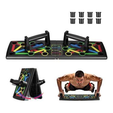 Imagem de Apoio Para Flexão Prancha De Braço Treino Livre Costas Ombro Cor Preto