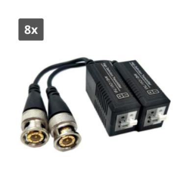 Imagem de 8x Par Conector Balun Full Hd 1080p para Câmera de Segurança Engate Rá