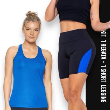 Imagem de KIT Camiseta REGATA DRY FIT Feminina + Short Leg Legging REDINHA Suple