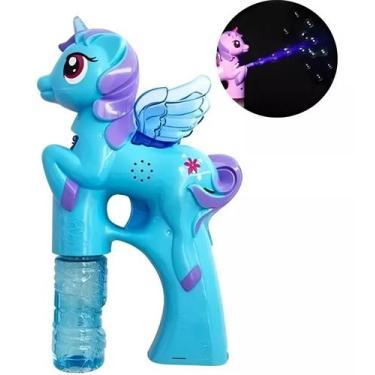 Imagem de Brinquedo Lança Bolhas De Sabão Unicórnio Com Som E Luz - Toys, Azul