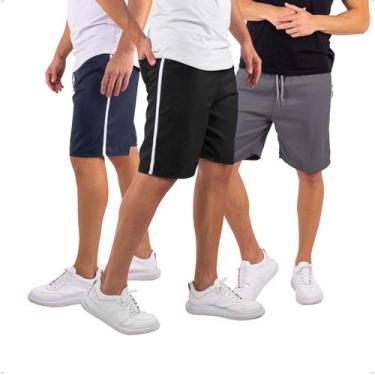 Imagem de Kit 3 Bermudas Masculina Short Tactel Liso Academia Treino 432 - Ben20