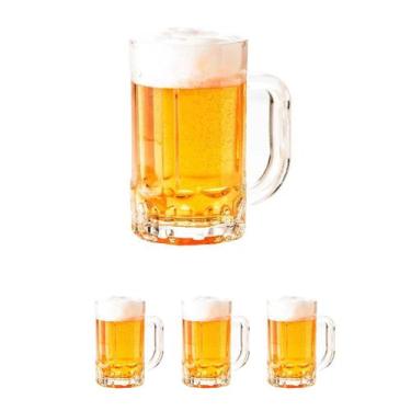 Imagem de 3 caneca de chopp cerveja bebida vidro resistente 400ml - Rio Tijucas