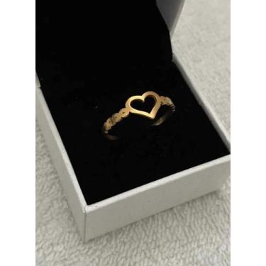 Imagem de Anel Feminino Coração Banhado A Ouro 18k Luxo - ToJoia18k