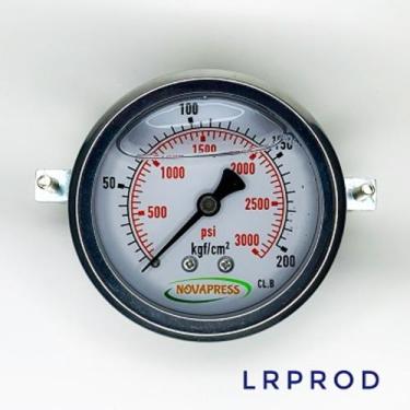 Imagem de Manômetro horizontal -diam.63mm (2. 1/2 ) com escala de 0-200 KGF/CM2 