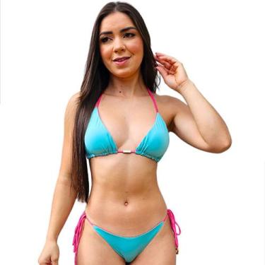 Imagem de Biquíni Dupla Face Feminino Acinturado Empina Bumbum Fio Dental Cavado