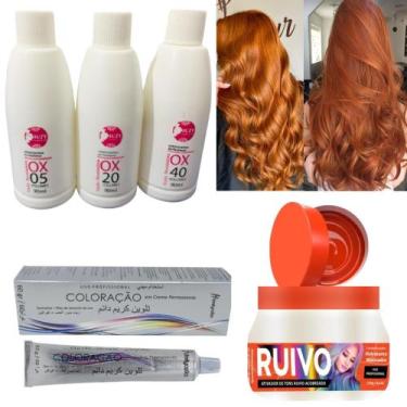 Imagem de Kit Cabelos Red Matizador 250g + Tinta C/ Ox - Juzy Cosméticos, 8.4 + 