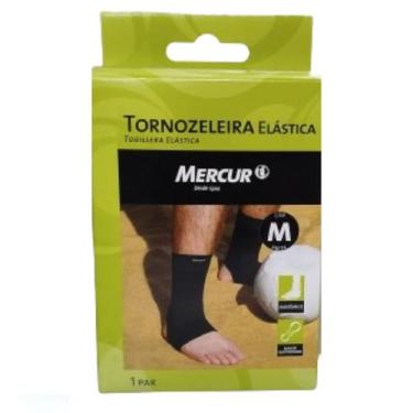 Imagem de Tornozeleira Elástica Preta Média 1 Par - Mercur