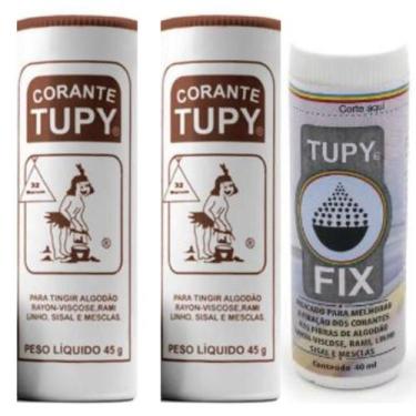 Imagem de Kit Linha Tupy 2 Corante + 1 Fixador Tupy Fix para Tingir Roupa DIVERS