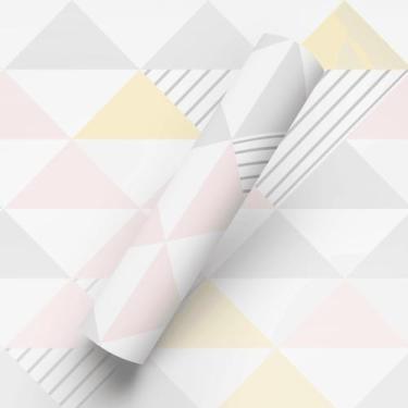 Imagem de Papel de Parede Adesivo Tema Triângulos Coloridos - BAZAR DOS QUADROS,
