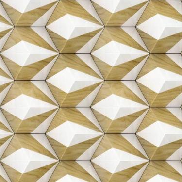 Imagem de Papel de Parede Temático Geométrico 3D Branco 2,5m - DEKAL DECOR