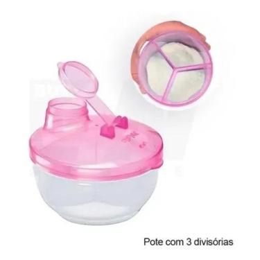 Imagem de Porta Leite Em Pó Para Bebes e Crianças Rosa - Cefisa