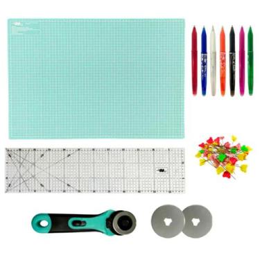 Imagem de Kit Base de Corte Tecidos Papel Para Patchwork Artesanato A3 45x30 Reg