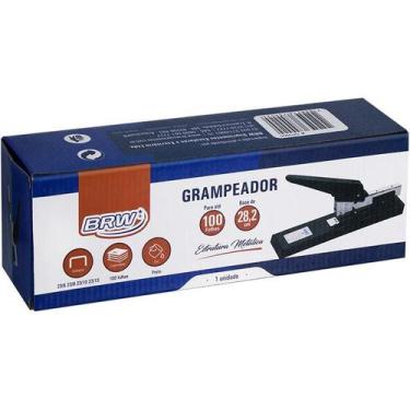 Imagem de Grampeador metal p/100fls 23/13 28cm preto brw