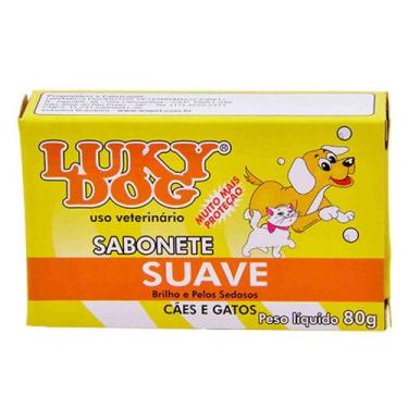 Imagem de Sabonete Suave Cachorros Gatos Luky Dog Ph Neutro 80g W A Pet