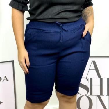 Imagem de Bermuda Feminina Shorts Plus Size Tamanho Grande Veste G1 ao G4 Ciclis