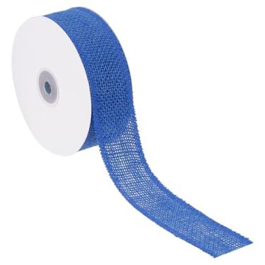 Imagem de PATIKIL Fita de serapilheira de 3 cm de largura, 10 metros de largura, tecido de juta natural, papel de embrulho de presente para festa, casa, decoração de laço, casamento, Natal, azul celeste