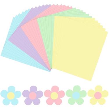 Imagem de JULBEAR 30 folhas de cartolina colorida para primavera, dia da Páscoa, 5 cores, 180 g/m², cartolina sortida de 21 x 28 cm para cartões faça você mesmo, scrapbook, papel para impressão, artesanato,