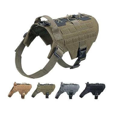 Imagem de EXCELLENT ELITE SPANKER Peitoral tático para cães militar, ajustável, sem puxão, Patrulha Militar, K9, Colete de Treinamento para Caça com Alça (G, Verde Ranger)