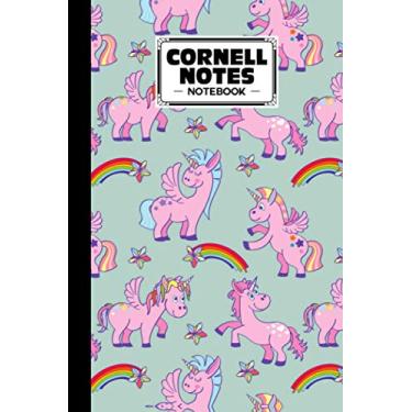 Imagem de Cornell Notes Notebook: Premium Unicorns Cover Cornell Notes Notebook, Cornell Note Paper Notebook, Cornell Paper, Organizing Notes System, Note Taking - 120 pages, 6" x 9"