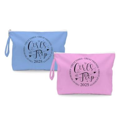 Imagem de 2 peças de presentes de viagem para meninas, bolsa de higiene pessoal, presentes de fim de semana para mulheres, irmãs, lembrancinhas de viagem para meninas, carrinho de armazenamento, praia, viagem,