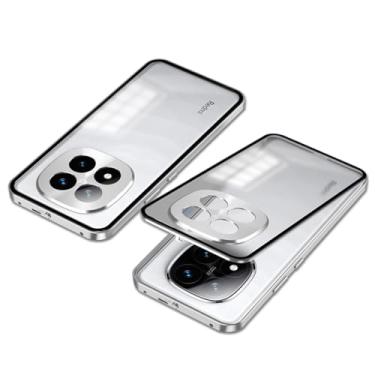 Imagem de QUIETIP Capa compatível com Poco X7 e Redmi Note 14 Pro 5G, moldura de metal + capa traseira de superfície fosca de PC, prata