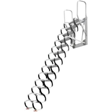 Imagem de Escada dobrável montada na parede para baixo escada do sótão retrátil escada sótão escada sótão degraus com braços carga 500 kg, M2, 2,8-3 m/112-120 pol
