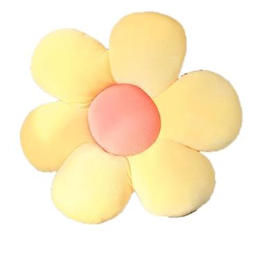 Imagem de Justkeji Almofada de margarida, almofada em forma de flor, almofadas decorativas para quarto de meninas, sofá, cadeira (amarelo)