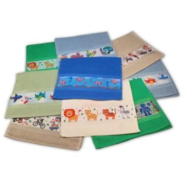 Imagem de Kit 10 Toalhinhas Lavabo Infantil Escolar (Meninos)