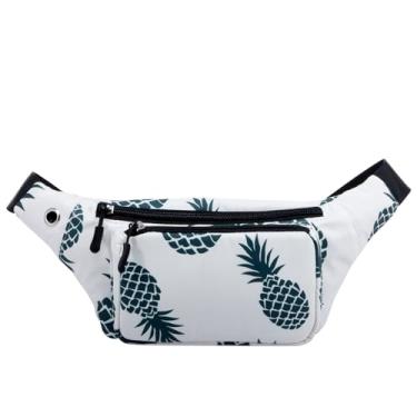 Imagem de XEYOU Mochila unissex para corrida com fivelas ajustáveis, bolsa de cintura leve para esportes, caminhadas, passeios, pochete com cães, pode guardar passaporte, dinheiro, celular, Abacaxi, 6.9 x 5.1 x