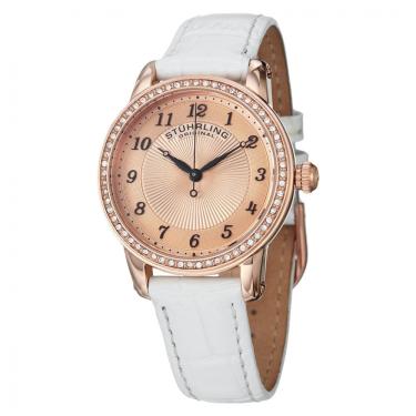 Imagem de Relógio Feminino Stuhrling Sinfonia 651 Quartzo 34mm, Branco e Ouro Rosa
