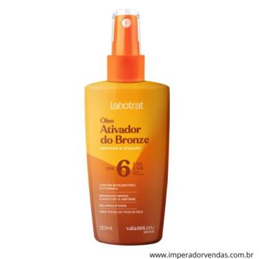 Imagem de Óleo Ativador de Bronze Labotrat Vai & Brilha 120ml FPS 6 Cenoura e Ur