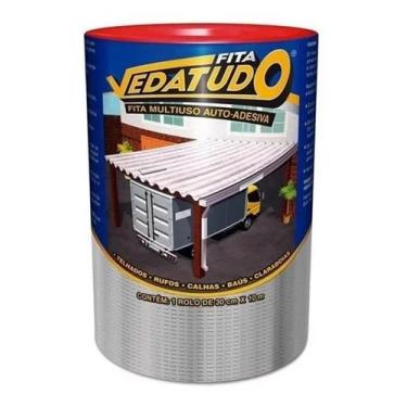 Imagem de fita manta asfáltica auto adesiva metalizada vedatudo 30cm x 10m  dryk