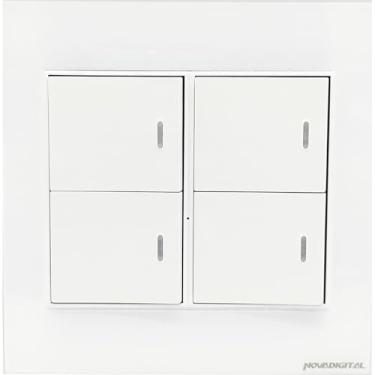 Imagem de Interruptor Inteligente Zigbee 4 Teclas Físicas 4x4 Compatível NovaDigital (Branco)