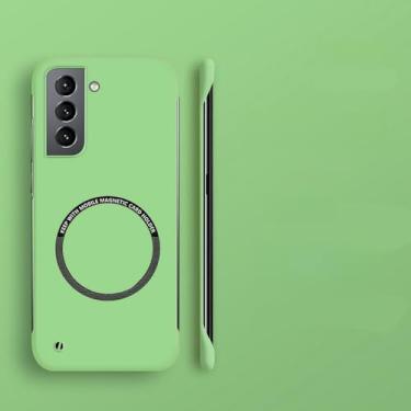 Imagem de Capa de celular magnética ultrafina sem moldura para PC para Samsung Galaxy S24 S23 S22 S21 S20 FE Plus NOTE 20 Ultra Matte, verde claro, para S24